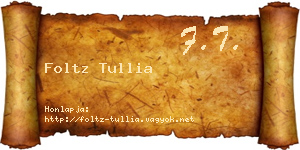 Foltz Tullia névjegykártya